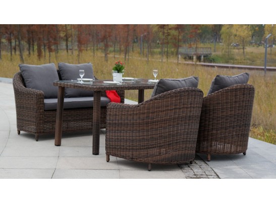 "Кон Панна" диван из искусственного ротанга двухместный, цвет коричневый в Кургане