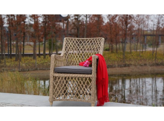 "Латте" плетеное кресло из искусственного ротанга, цвет соломенный в Кургане