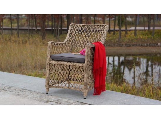 "Латте" плетеное кресло из искусственного ротанга, цвет соломенный в Кургане