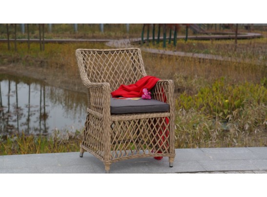 "Латте" плетеное кресло из искусственного ротанга, цвет соломенный в Кургане