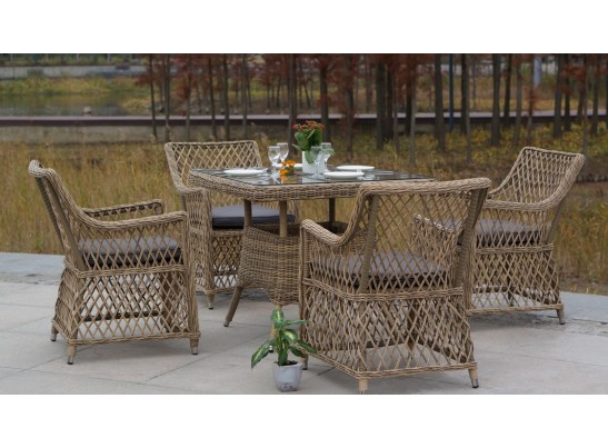 "Латте" плетеное кресло из искусственного ротанга, цвет соломенный в Кургане