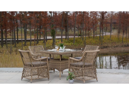 "Латте" плетеное кресло из искусственного ротанга, цвет соломенный в Кургане