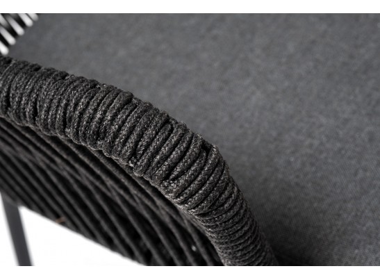 "Лион" обеденная группа на 4 персоны со стульями "Лион" темно-серый, круглый стол "серый гранит" в Кургане