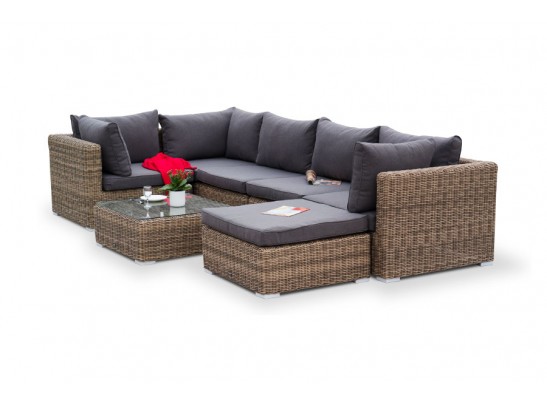 "Лунго" трансформирующаяся лаунж-зона из искусственного ротанга, цвет соломенный в Кургане