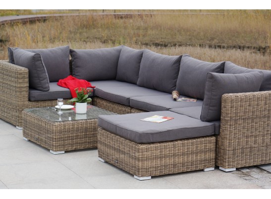 "Лунго" трансформирующаяся лаунж-зона из искусственного ротанга, цвет соломенный в Кургане