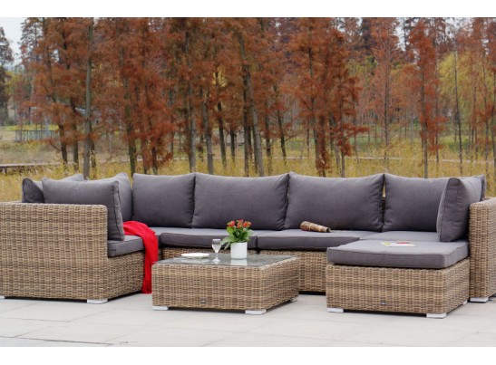 "Лунго" трансформирующаяся лаунж-зона из искусственного ротанга, цвет соломенный в Кургане