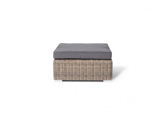 "Лунго" плетеная оттоманка с подушкой, цвет соломенный в Кургане