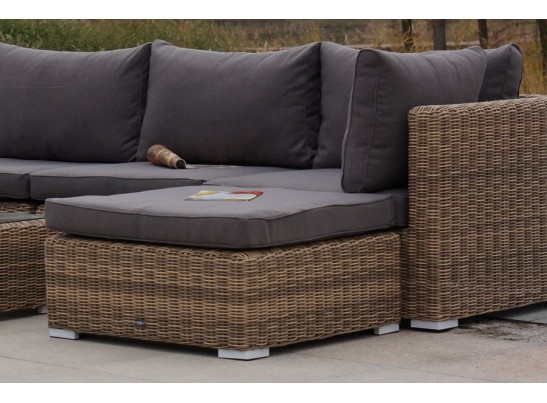 "Лунго" плетеная оттоманка с подушкой, цвет соломенный в Кургане