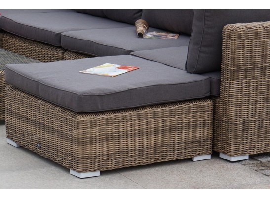 "Лунго" плетеная оттоманка с подушкой, цвет соломенный в Кургане