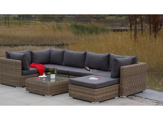 "Лунго" плетеная оттоманка с подушкой, цвет соломенный в Кургане