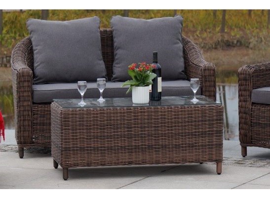 "Кон Панна" столик журнальный из искусственного ротанга, цвет коричневый в Кургане