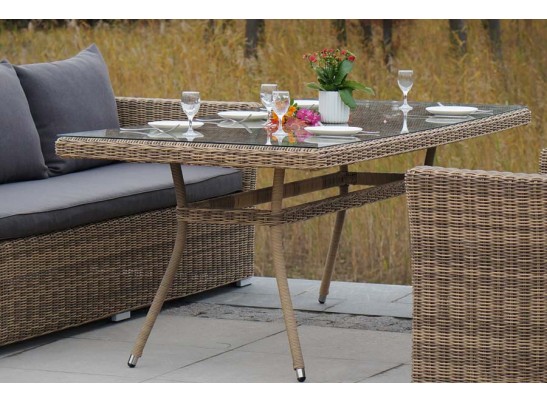 "Моккачино" обеденная группа из искусственного ротанга, цвет соломенный в Кургане