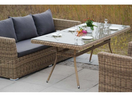 "Моккачино" обеденная группа из искусственного ротанга, цвет соломенный в Кургане
