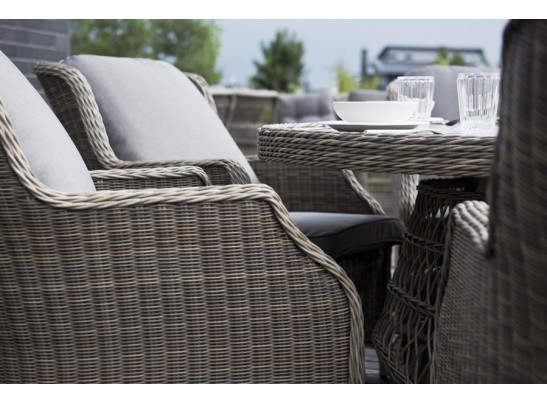 "Неаполь" плетеный стул из искусственного ротанга, цвет серо-соломенный в Кургане