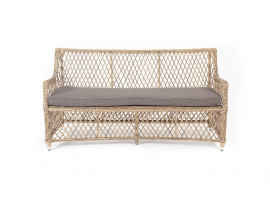 "Латте" диван двухместный из искусственного ротанга, цвет соломенный в Кургане