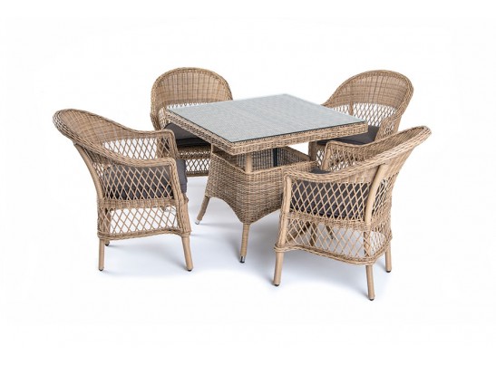 "Сицилия" обеденная группа плетеная, цвет соломенный в Кургане