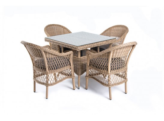 "Сицилия" обеденная группа плетеная, цвет соломенный в Кургане