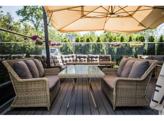 "Гляссе" диван трехместный из искусственного ротанга, цвет соломенный в Кургане