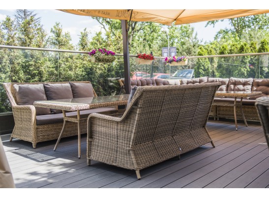 "Гляссе" диван трехместный из искусственного ротанга, цвет соломенный в Кургане