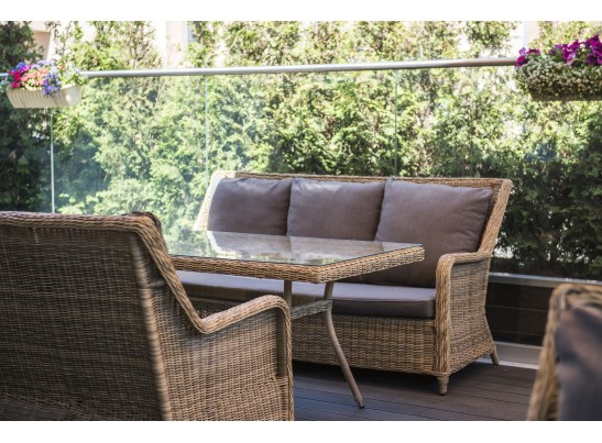"Гляссе" лаунж-зона из искусственного ротанга, цвет графит в Кургане