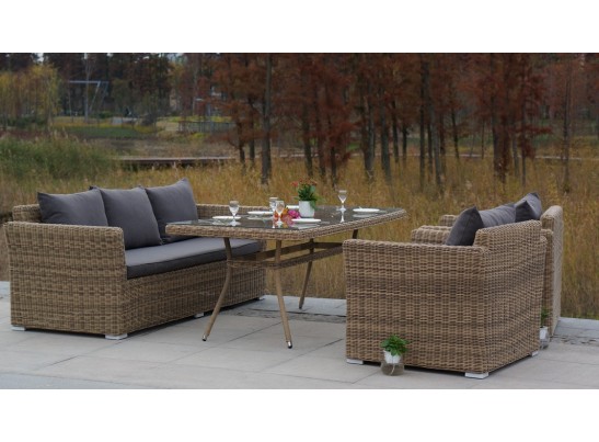 "Латте" плетеный стол из искусственного ротанга 200х90см, цвет соломенный в Кургане