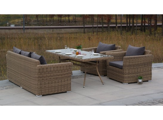 "Латте" плетеный стол из искусственного ротанга 200х90см, цвет соломенный в Кургане