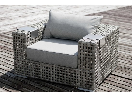 "Тито" плетеное кресло из искусственного ротанга, цвет серый в Кургане