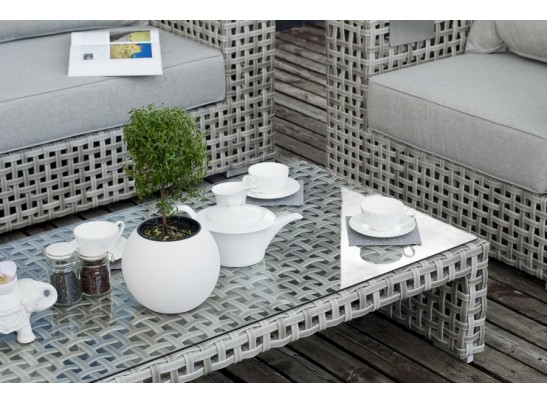 "Тито" кофейный столик плетеный, цвет серый в Кургане