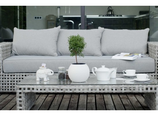 "Тито" кофейный столик плетеный, цвет серый в Кургане