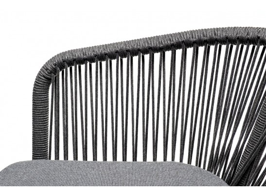 "Венето" обеденная группа на 6 персон со стульями "Марсель", каркас темно-серый, роуп темно-серый в Кургане