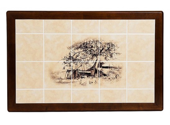 Стол с плиткой CT 3045P (дерево гевея/Тёмный Дуб) в Кургане