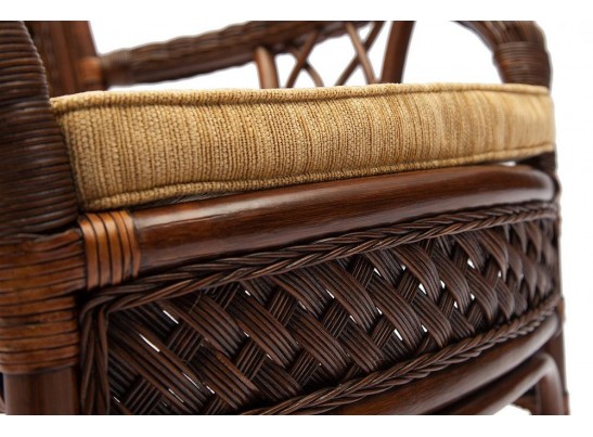 Комплект обеденный "ANDREA" ( стол со стеклом + 4 кресла + подушки) Pecan Washed (античн. орех)