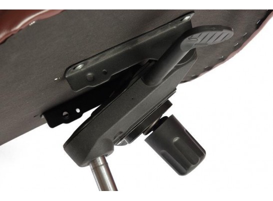 Кресло BOSS люкс хром (кожзам/коричневый/перфорированный) в Кургане