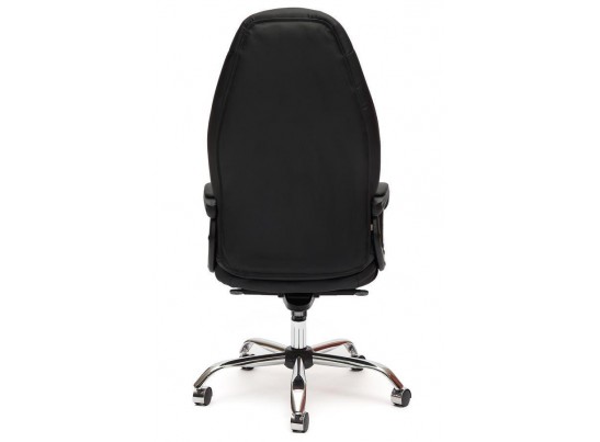 Кресло BOSS люкс хром (кожзам/черный/перфорированный) в Кургане