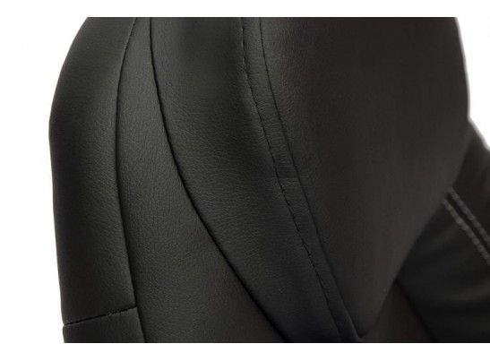 Кресло BOSS люкс хром (кожзам/черный/перфорированный) в Кургане