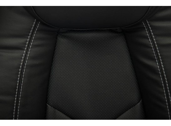 Кресло BOSS люкс хром (кожзам/черный/перфорированный) в Кургане