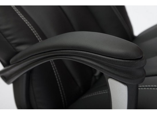 Кресло BOSS люкс хром (кожзам/черный/перфорированный) в Кургане