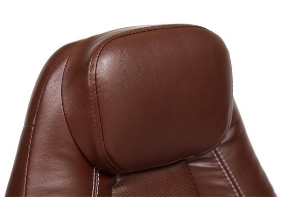Кресло BOSS хром (кожзам/коричневый) в Кургане