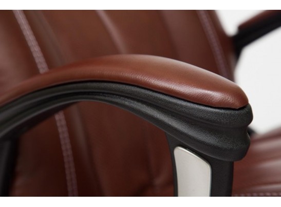 Кресло BOSS хром (кожзам/коричневый) в Кургане
