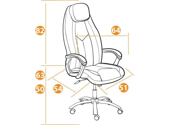 Кресло BOSS хром (кожзам/коричневый) в Кургане