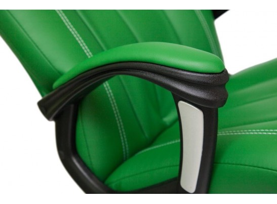 Кресло BOSS хром (кожзам/зеленый/перфорированный) в Кургане