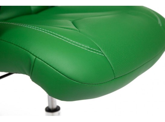 Кресло BOSS хром (кожзам/зеленый/перфорированный) в Кургане