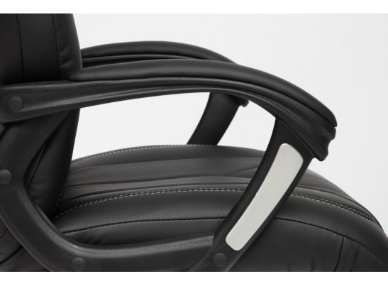 Кресло BOSS хром (кожзам/черный/перфорированный) в Кургане