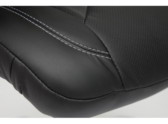 Кресло BOSS хром (кожзам/черный/перфорированный) в Кургане