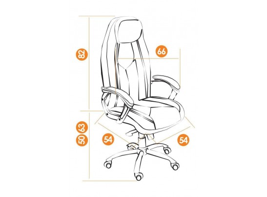 Кресло BOSS хром (кожзам/коричневый/перфорированный) в Кургане