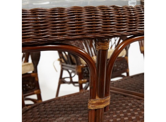 Комплект обеденный "ANDREA GRAND" (стол со стеклом+6 кресел+ подушки)