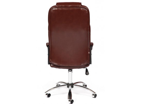 Кресло BERGAMO хром (кожзам/коричневый/светлый) в Кургане