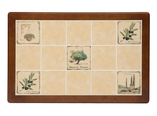 Стол с плиткой CT 3045P (дерево гевея/Античный белый/Малайзия) в Кургане