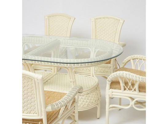 Комплект обеденный "ANDREA GRAND" (стол со стеклом+6 кресел+ подушки)