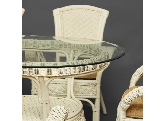 Комплект обеденный "ANDREA GRAND" (стол со стеклом+6 кресел+ подушки)